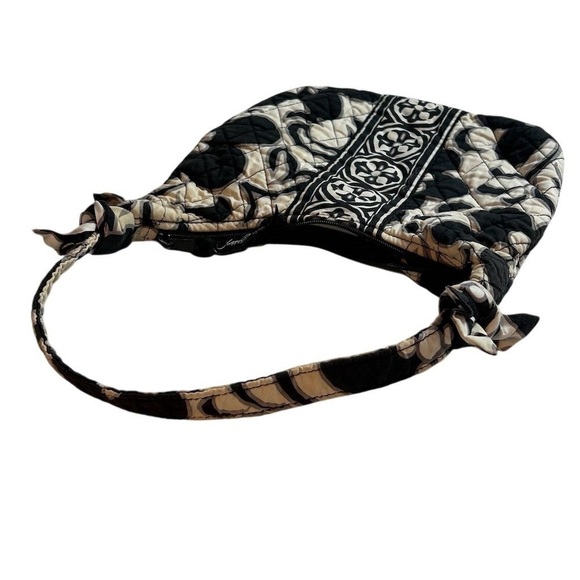 Vera Bradley Night & Day Floral Shoulder Bag Black White Casual Purse - Picture 6 of 6